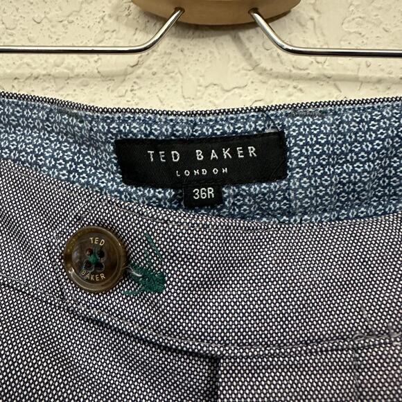 TED BAKER LONDON Pants Gray Straight Leg Cotton Stretch Preppy Office - Picture 8 of 13